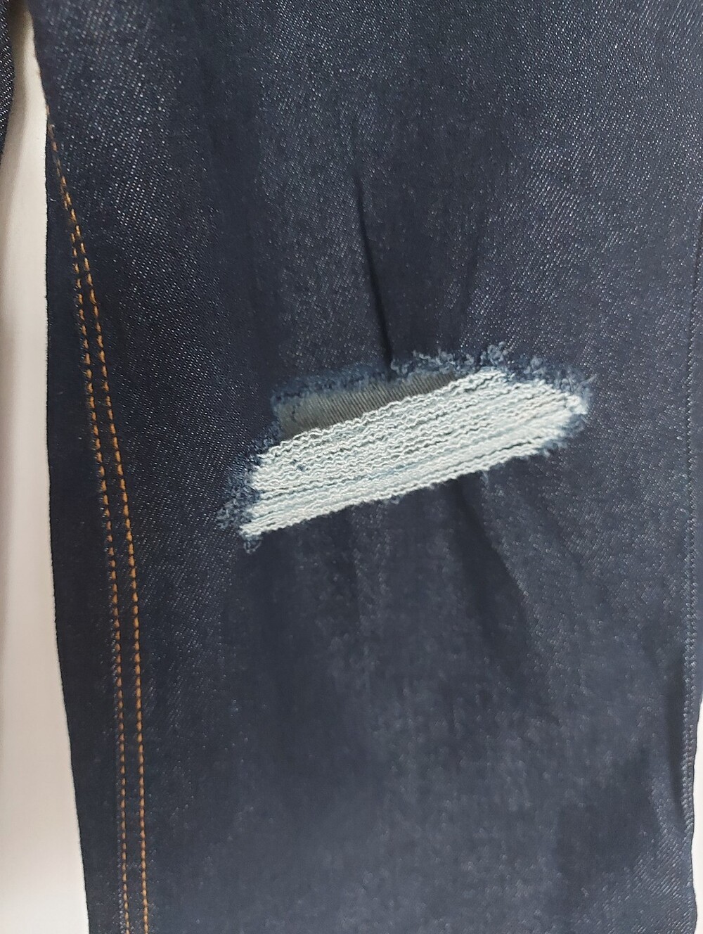 Buffalo Iris Wide Leg Dark Wash Jeans With Knee Rip. - Picture 3 of 5